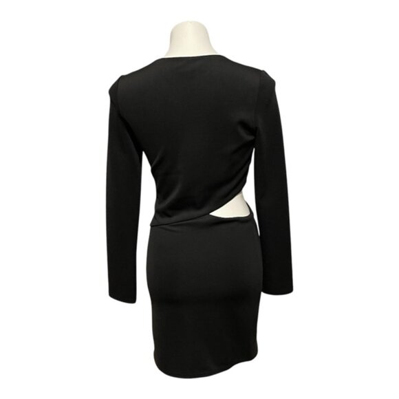 MM Couture Medium Black Cutout Long Sleeve Asymmetrical Neckline Bodycon… - Picture 4 of 7